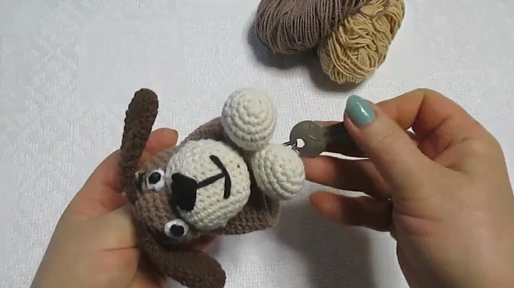 ключница брелок собачка вязаная крючком crochet dog keychain
