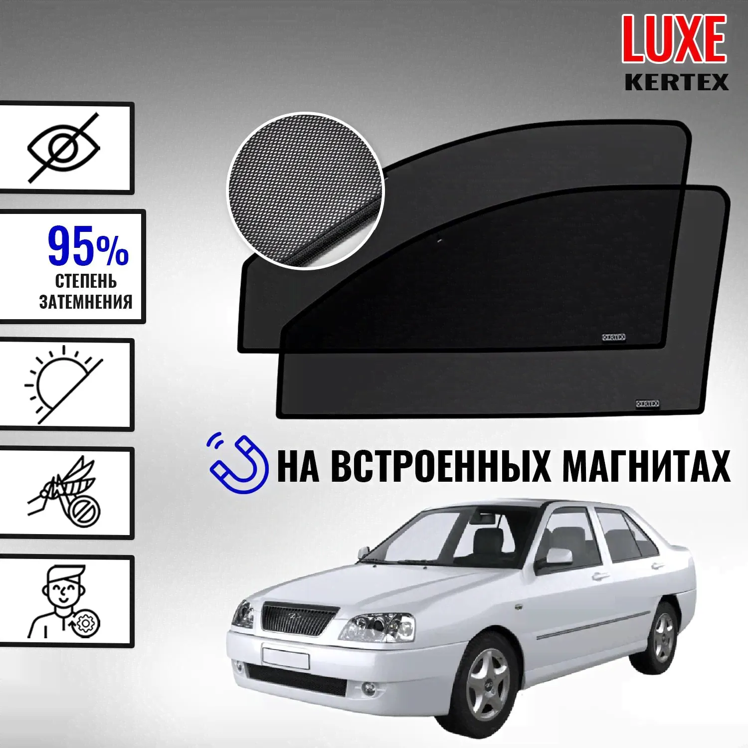 Солнцезащитные каркасные автошторки Черри Амулет Chery Amulet 95 передние боковые стекла в автомобиль на встроенных магнитах съемная тонировка сетки, на окно